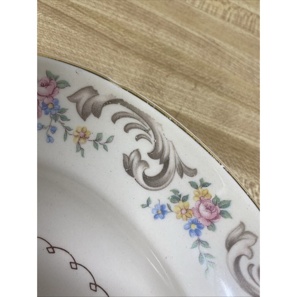 Vintage Paden City Pottery Duchess Medium Oval Platter Floral Gold Trim 11.5” - Picture 5 of 8